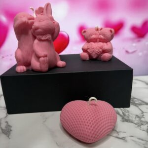 Valentine's Day Bunny Heart Bear Pillar Candle Gift Box