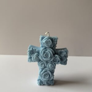 Rose Cross Pillar Candle